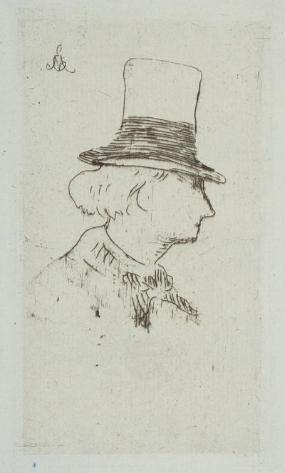 Portrét Charlese Baudelaira v profilu, 1862-67. od Édouard Manet