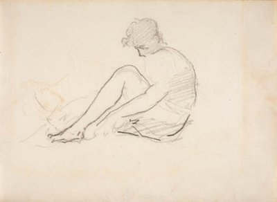 Sedící žena (Lehký náčrt mužské hlavy) od Édouard Manet