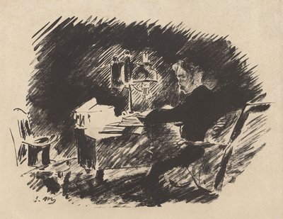 Pod lampou, z překladu Havrana Edgara Allana Poea od Stéphana Mallarmého od Édouard Manet
