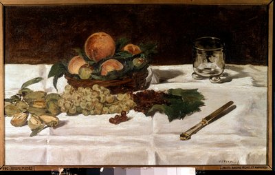 Zátiší, ovoce na stole Malba Edouarda Maneta (1832-1883) 1864 Sun. 0,45x0,73 m Paříž, musee d