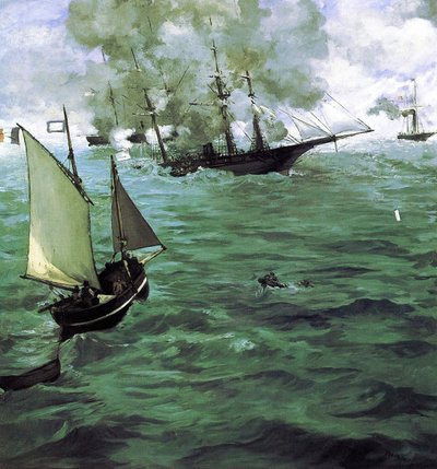 Bitva u Kearsarge a Alabamy od Édouard Manet