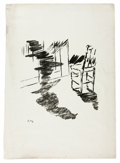 Židle ("Ten stín, který se vznáší na podlaze..."), z The Raven (Le Corbeau) od Édouard Manet