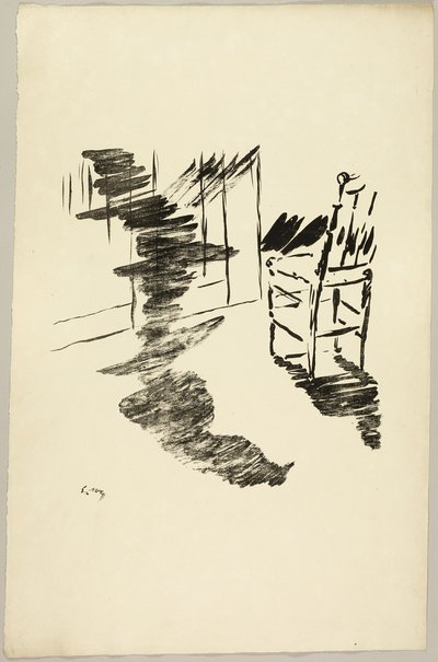 Židle ("Ten stín, který se vznáší na podlaze..."), z The Raven (Le Corbeau) od Édouard Manet