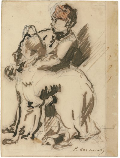 Dítě a pes od Édouard Manet