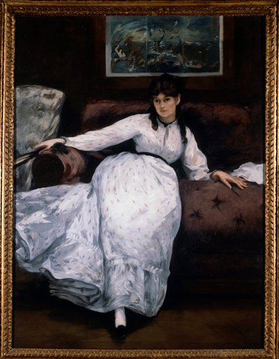 Zbytek (Portrét malířky Berthe Morisotové na gauči) Obraz Edouarda Maneta (1832-1883) 1870 Providence. Muzeum umění od Édouard Manet