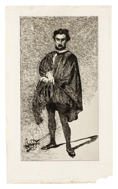 Tragický herec (Rouvière v roli Hamleta) od Édouard Manet