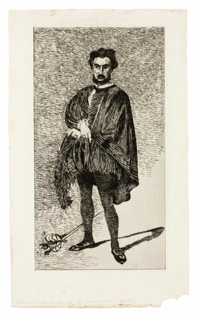 Tragický herec (Rouvière v roli Hamleta) od Édouard Manet