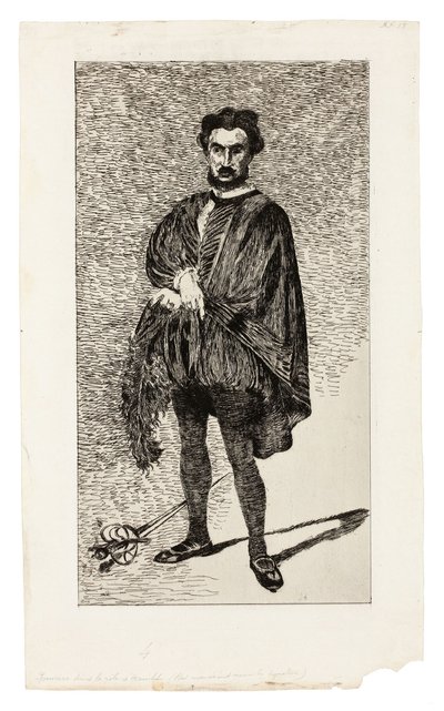Tragický herec (Rouvière v roli Hamleta) od Édouard Manet