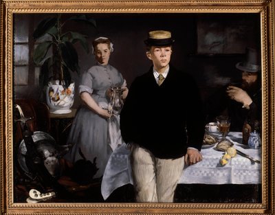 Snídaně v dílně Obraz Edouarda Maneta (1832-1883) 1868 Ne. 1,18x1,54 m Mnichov, Neue Pinakothek - Snídaně ve studiu. Obraz Edouarda Maneta (1832-1883) od Édouard Manet