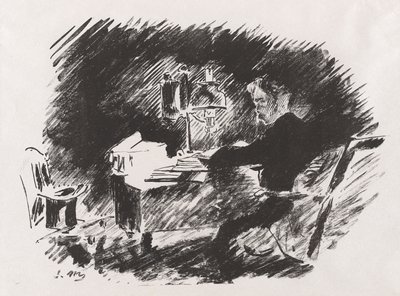 Pod lampou, z překladu Havrana Edgara Allana Poea od Stéphana Mallarmého od Édouard Manet