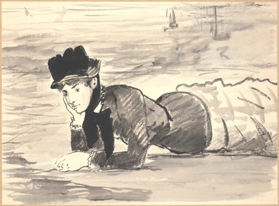 Žena ležící na pláži. Annabel Lee od Édouard Manet