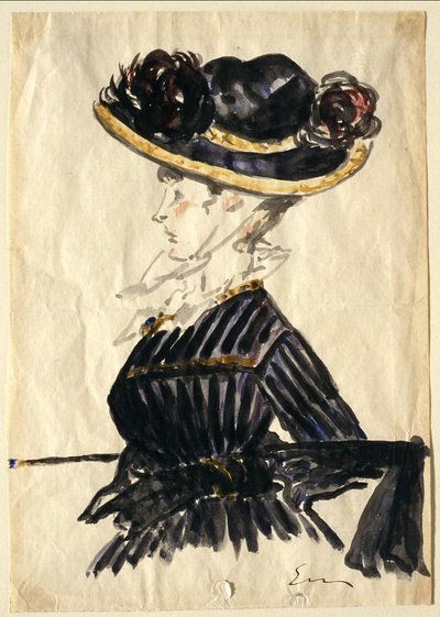 Žena ve velkém klobouku od Édouard Manet