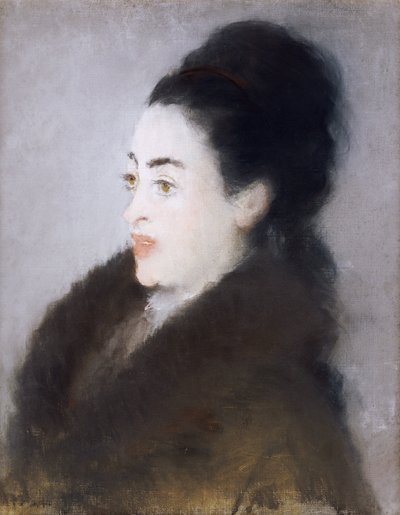 Žena v kožichu v profilu, 1879 od Édouard Manet
