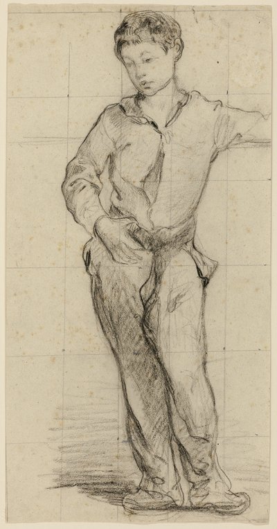 Young Man Standing (Léon Leenhoff) (recto); Náčrt stojícího chlapce (verze) od Édouard Manet