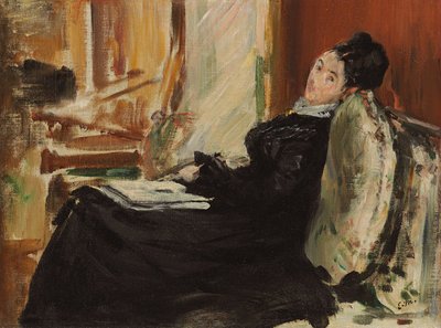 Mladá žena s knihou; Mladá žena s knihou, kolem roku 1875 od Édouard Manet