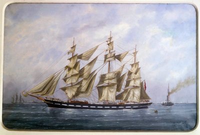 Rossdhu, tři anglické rohože se suchou plachtou Akvarel od Edouarda Adama (1847-1929) 1882 Paříž, Musee de la Marine od Edouard Marie Adam