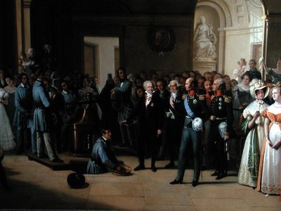 Car Alexandr I. (1777-1825) na návštěvě pařížského Hotel de La Monnaie dne 25. května 1814 od Edouard Pingret