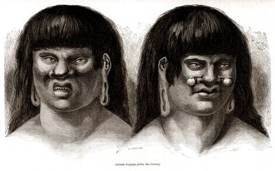 Pár peruánských indiánů Orejones (kmen Ccotos) od Edouard Riou