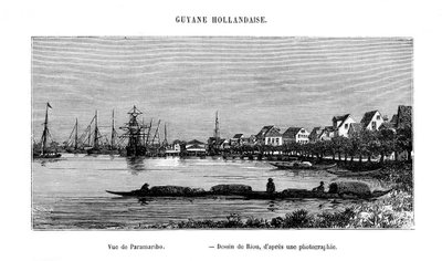 Paramaribo, Surinamská republika, 19. století od Edouard Riou