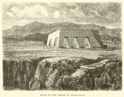 Ruiny chrámu Huiracocha od Edouard Riou