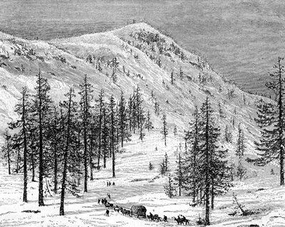 Pohoří Sierra Nevada, USA, 19. století. od Edouard Riou