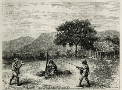 Výroba cabuya, řetězec Fourcroya, poblíž Cartago (Kolumbie), rytina Riou, pro ilustraci příběhu Equinoxiale America od E. Andreho, pověření francouzskou vládou, zveřejněné v tour du monde, pod vedením E od Edouard Riou