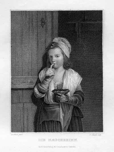 Dívka jí, c1833 od Edouard Schuler