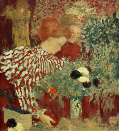 Žena v pruhovaných šatech od Edouard Vuillard