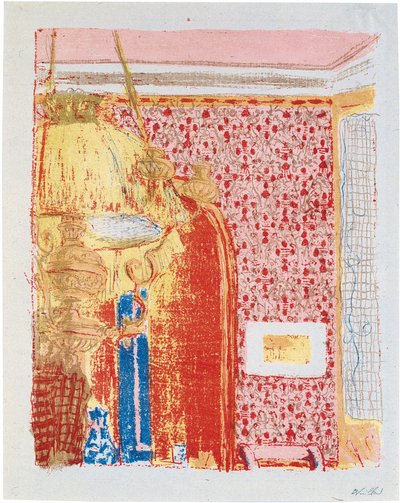 Interiér s růžovými závěsy II od Edouard Vuillard