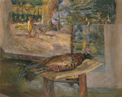 Interiér s obrazy a bažantem, 1928 (tempera a pastel na plátně) od Edouard Vuillard