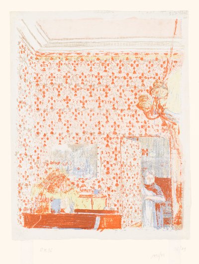 Interiér s růžovou tapetou I od Edouard Vuillard