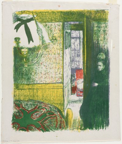 Interiér se závěsnou lampou od Edouard Vuillard