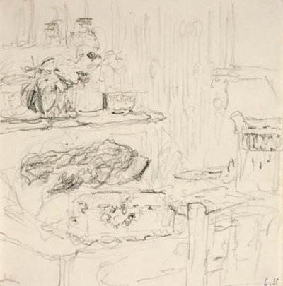 Interiér se čtvercovým stolem od Edouard Vuillard