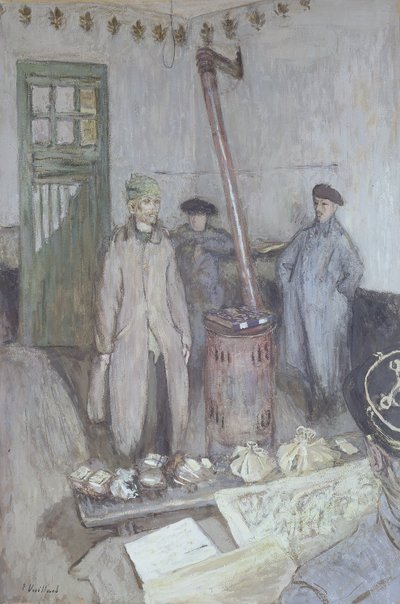 Výslech německého zajatce francouzským důstojníkem, 1917 od Edouard Vuillard
