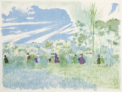 Krajiny a interiéry: Přes pole od Edouard Vuillard
