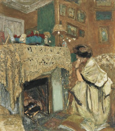 Madame Hessel u krbu, 1917-1918 od Edouard Vuillard