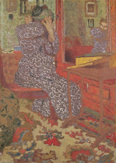 Madame Vuillard si upravuje vlasy, 1900 (deska) od Edouard Vuillard