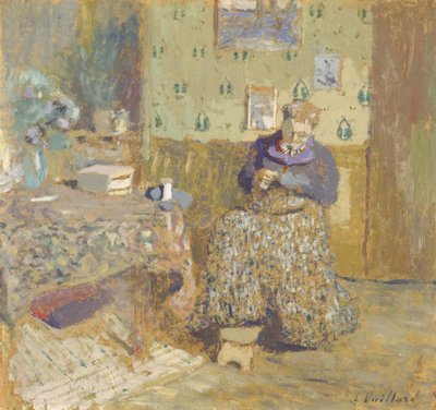 Madame Vuillard Sewing, 1920 od Edouard Vuillard