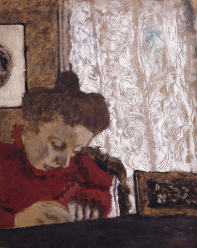 Marie Vuillard psaní; Marie Vuillard ecrivant, kolem roku 1895 od Edouard Vuillard