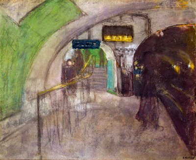 Stanice metra Pohled na doky v podzemí, 20. století (malba) od Edouard Vuillard