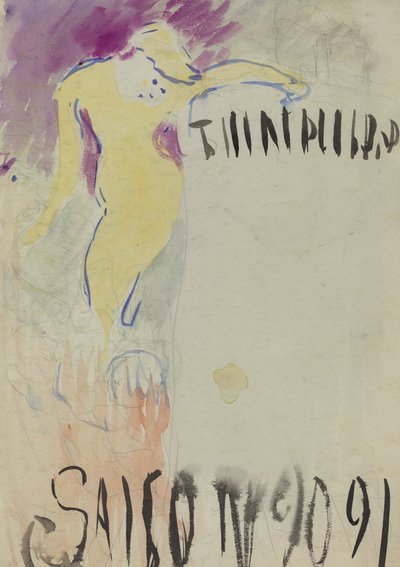 Programový design pro Théâtre Libre [verso], c. 1890. od Edouard Vuillard