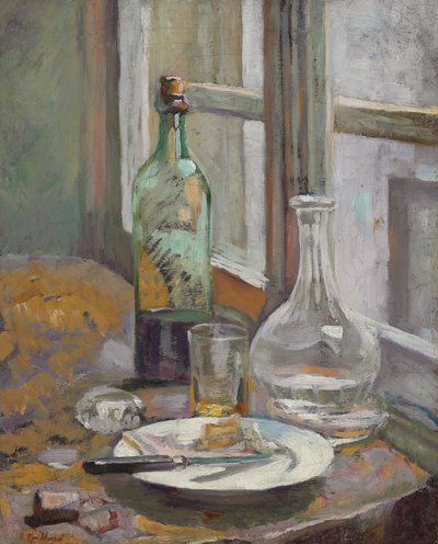 Zátiší s lahví a džbánem; Zátiší s lahví a karafou, cca 1889-1890 od Edouard Vuillard