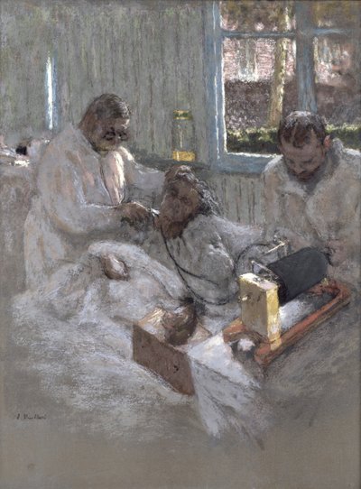 Kardiolog Henri Vaquez (1860-1936) a jeho asistent doktor Parvu v la Pitie, kolem 1918-21 (pastel na papíře) od Edouard Vuillard