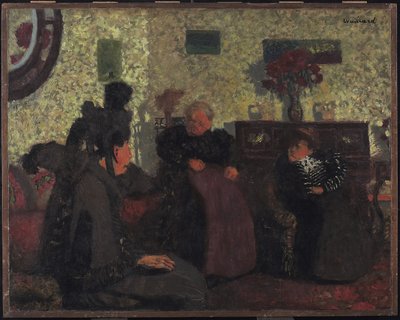 The Widows Visit, 1899 (olej na papíře) od Edouard Vuillard