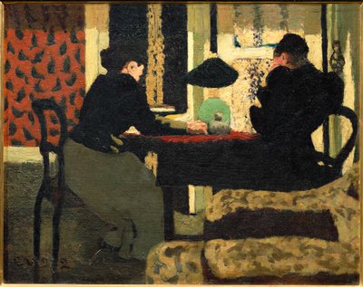 Dvě ženy pod lampou (malba na plátně) od Edouard Vuillard