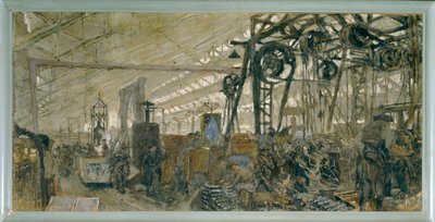 Zbrojovka v Lyonu: kovárna - zbrojovka ... (tempera na plátně) od Edouard Vuillard
