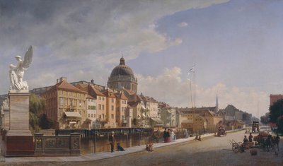 Německy: Ansicht der Rückfront der Häuser an der Schloßfreiheit Pohled zezadu na domy ve Schloßfreiheit od Eduard Gaertner