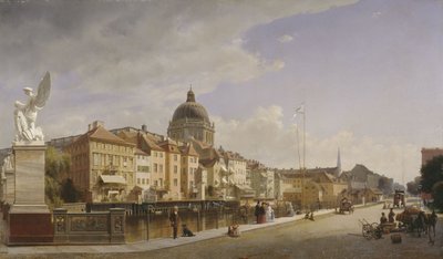 Německy: Ansicht der Rückfront der Häuser an der Schloßfreiheit Pohled zezadu na domy ve Schloßfreiheit od Eduard Gaertner
