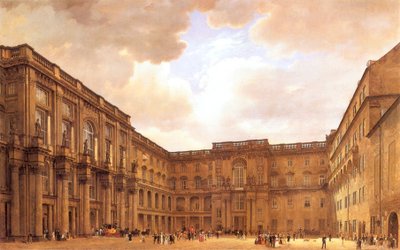 německy: Schlüterhof im Berliner Schloss
rusky: Schlüterhof im Berliner Schloss od Eduard Gaertner