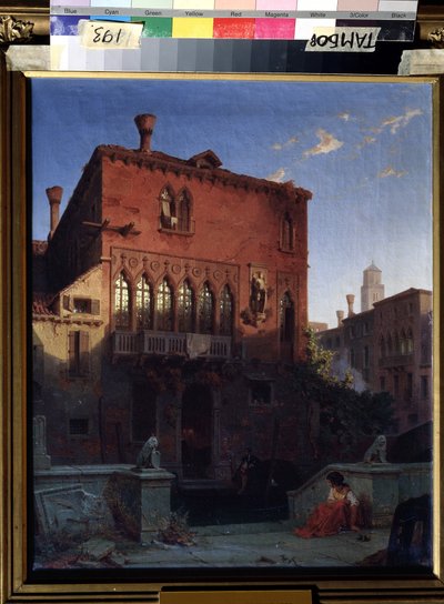 ""Pohled na palác Othella Moor of Venice"" (The House of Othello, the Moore in Venice) Pohled na dům benátského obecného charakteru tragédie Williama Shakespeara. Obraz Eduarda Gerhardta (1814-1888) 1856 Oblastní galerie umění, Tambov, Russ od Eduard Gerhardt